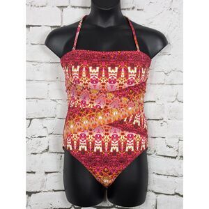 GARNET HILL One-Piece Printed Swimsuit Vacation Cruise Beach Resort Size 14
